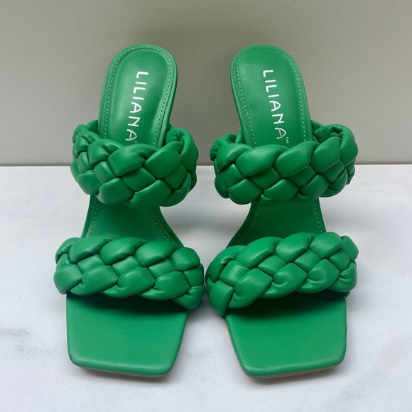 Liliana Shoes - Liliana Green Braided Strap Heel Size 7